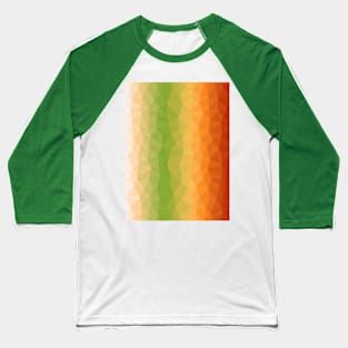 Cream, Green, Orange and Red Geometric Abstract Design Baseball T-Shirt